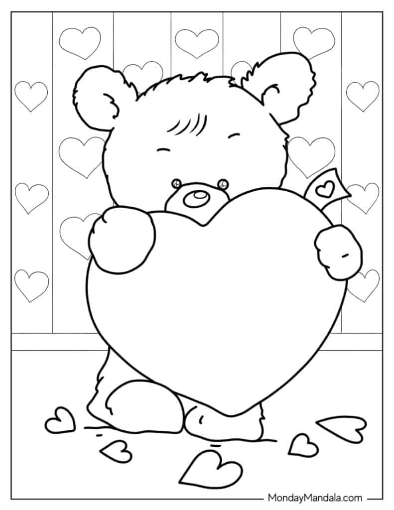 Teddy bear coloring pages free pdf printables