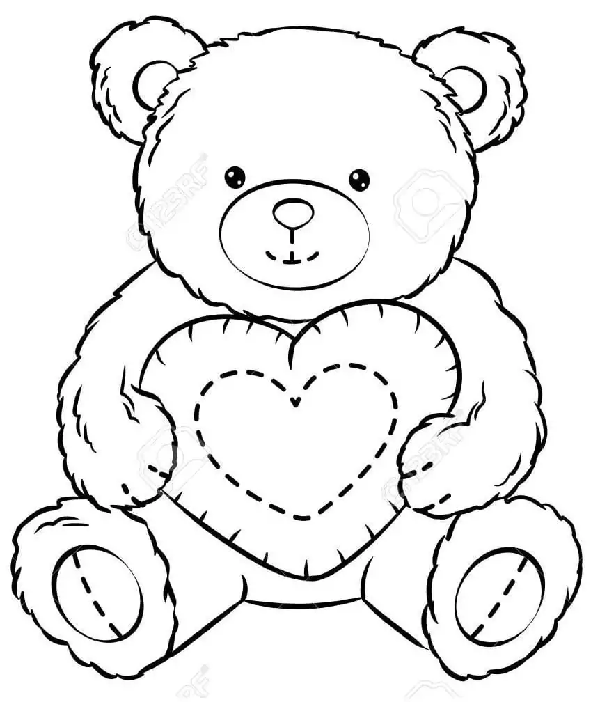 Teddy bear with heart fãrbung seite
