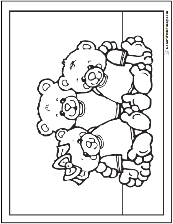 Teddy bear coloring pages for fun