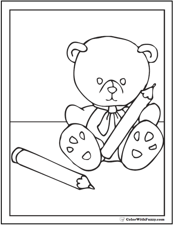 Teddy bear coloring pages for fun