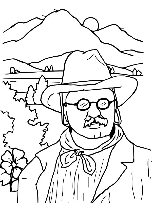 Theodore roosevelt coloring page