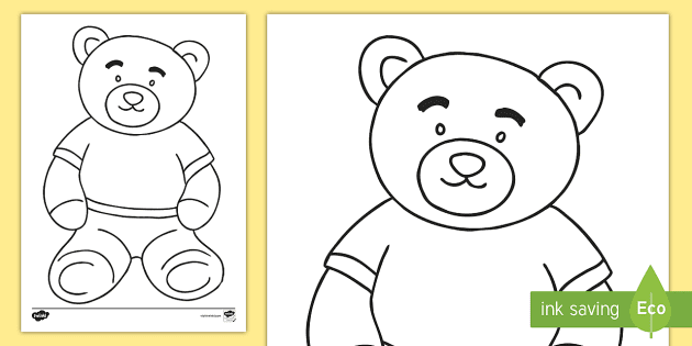 Outline picture of a teddy bear outline teacher made