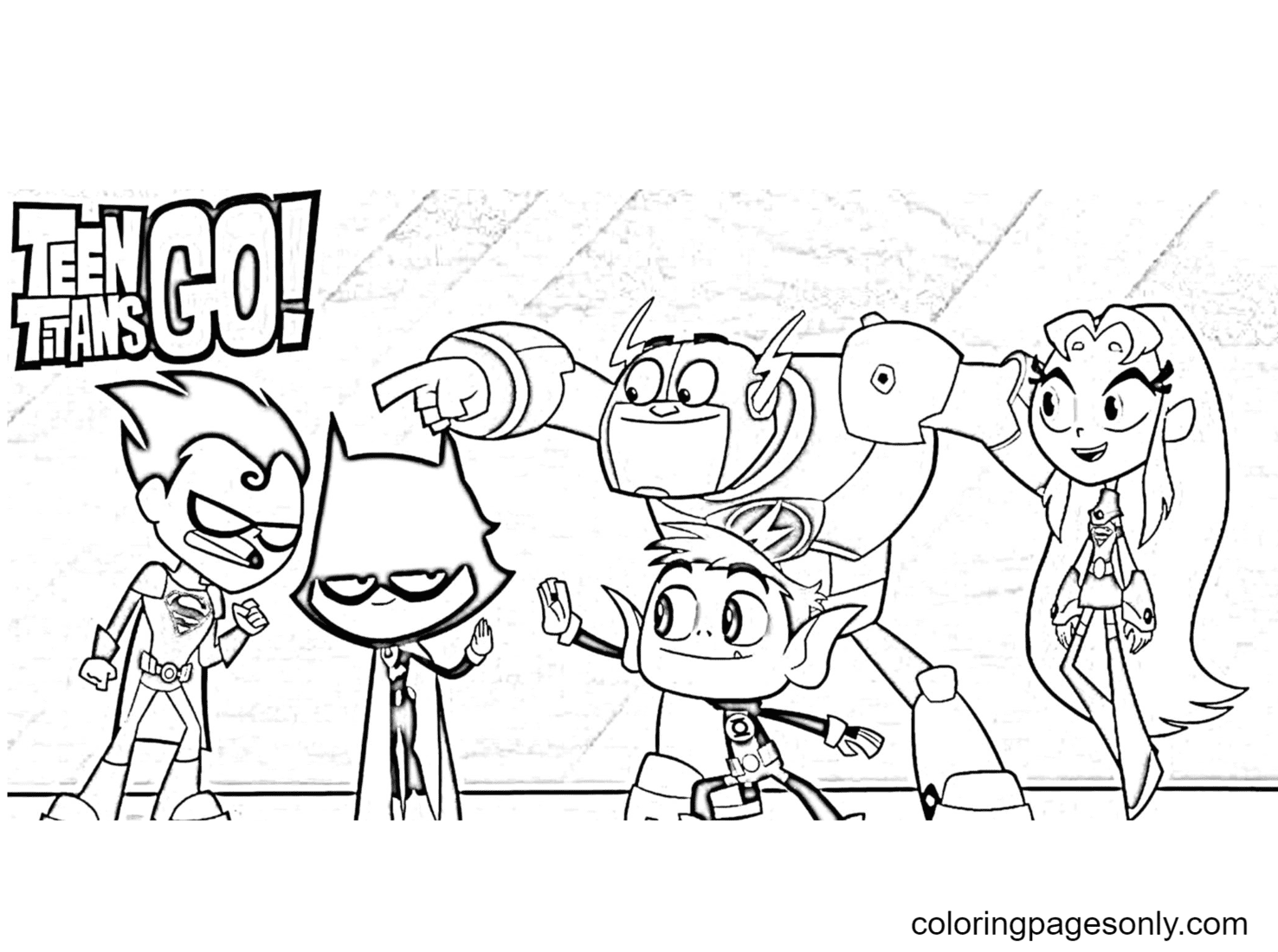 Teen titans go coloring pages printable for free download