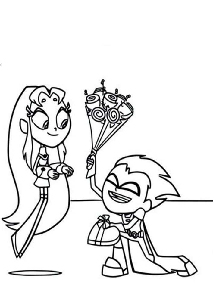 Free easy to print teen titans go coloring pages