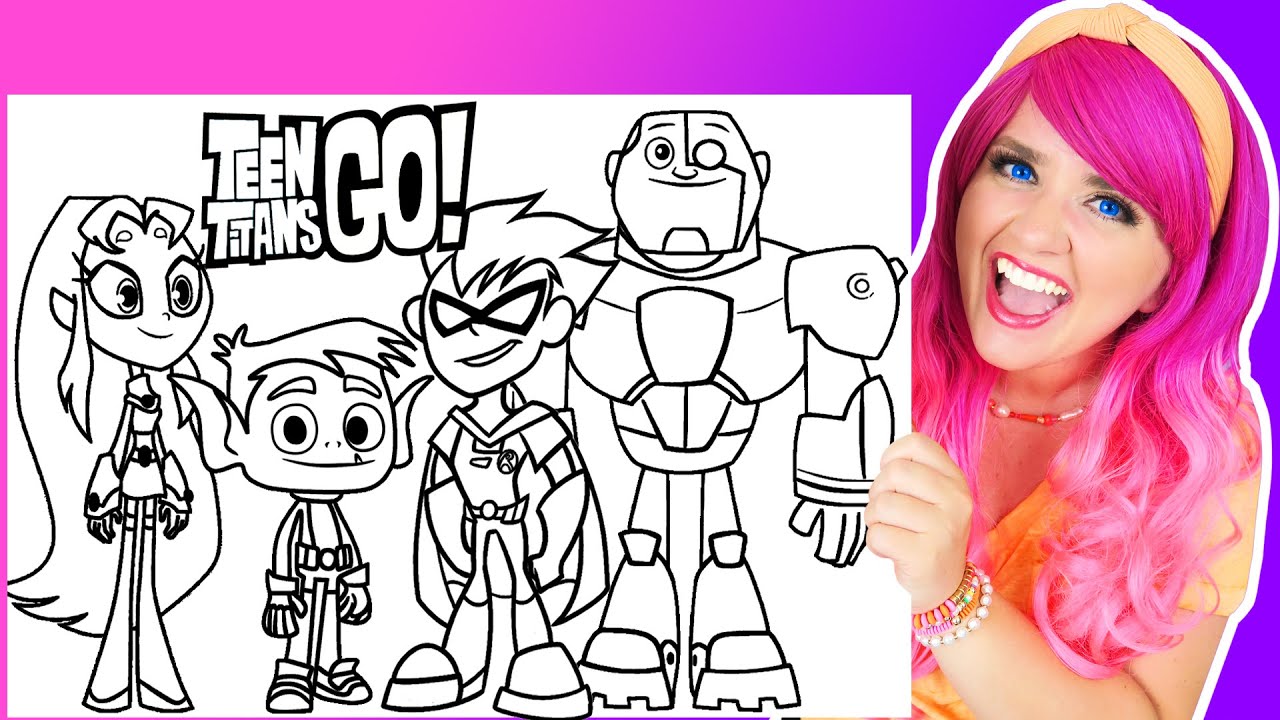 Coloring teen titans go coloring pages starfire robin cyborg beast boy arkers