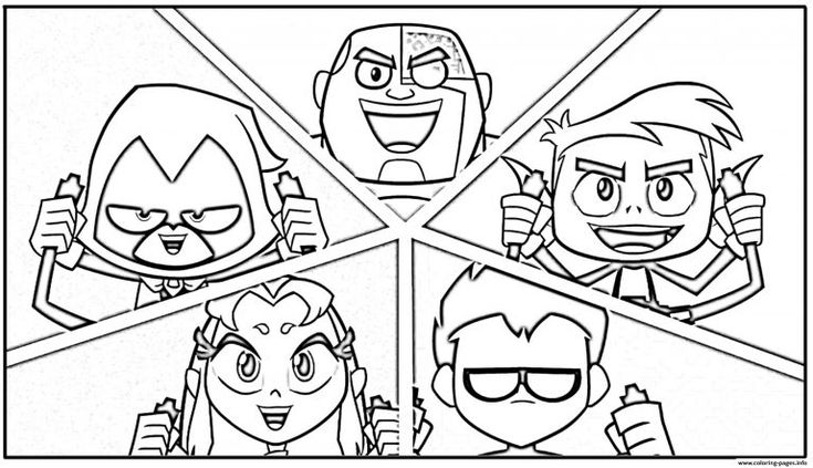 Teen titans coloring pages all characters printable sheets