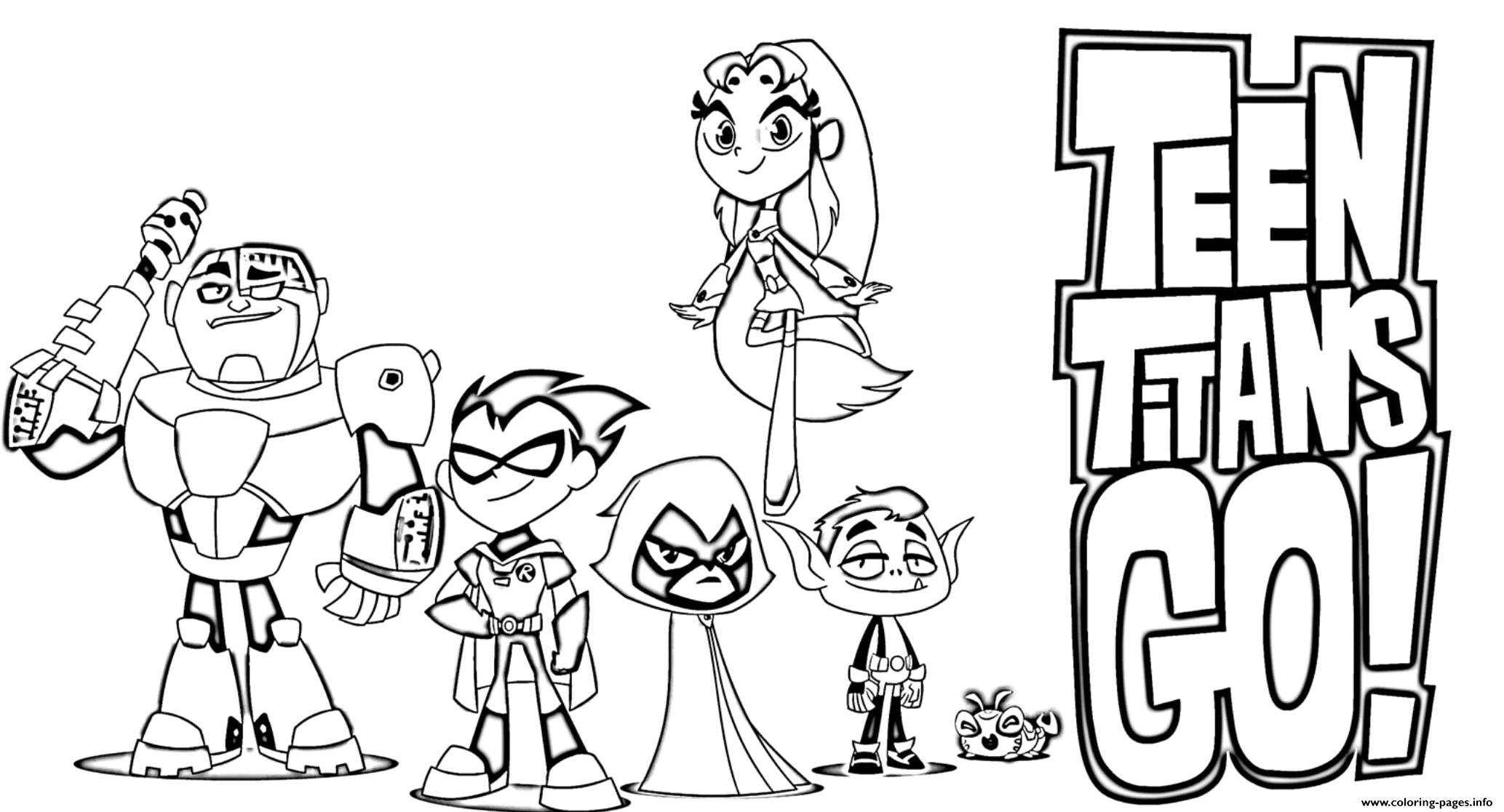 Teen titans go coloring page printable