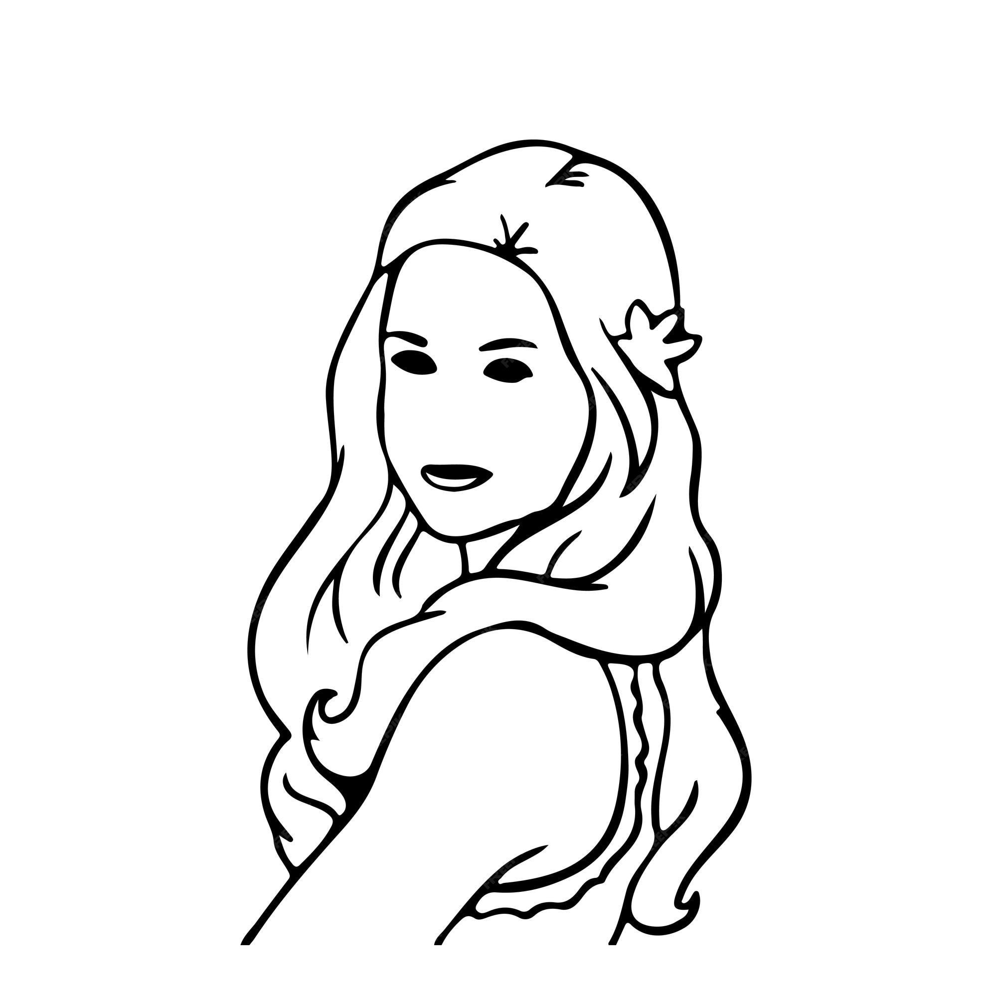 Premium vector teenage girl coloring pages for teens vector art illustration