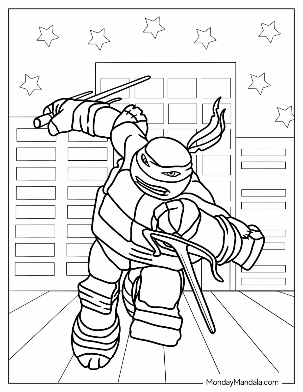 Ninja turtles coloring pages free pdf printables