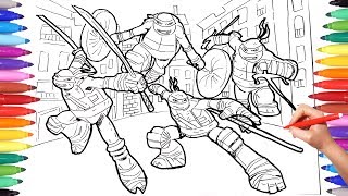 Teenage utant ninja turtles coloring pages for kids tnt leonardo raffaello donatello ickey