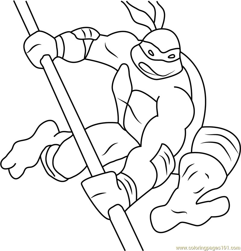 Angry donatello coloring page for kids