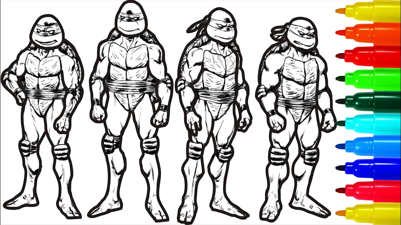 Ninja turtles leonardo raphael donatello michelangelo coloring pages