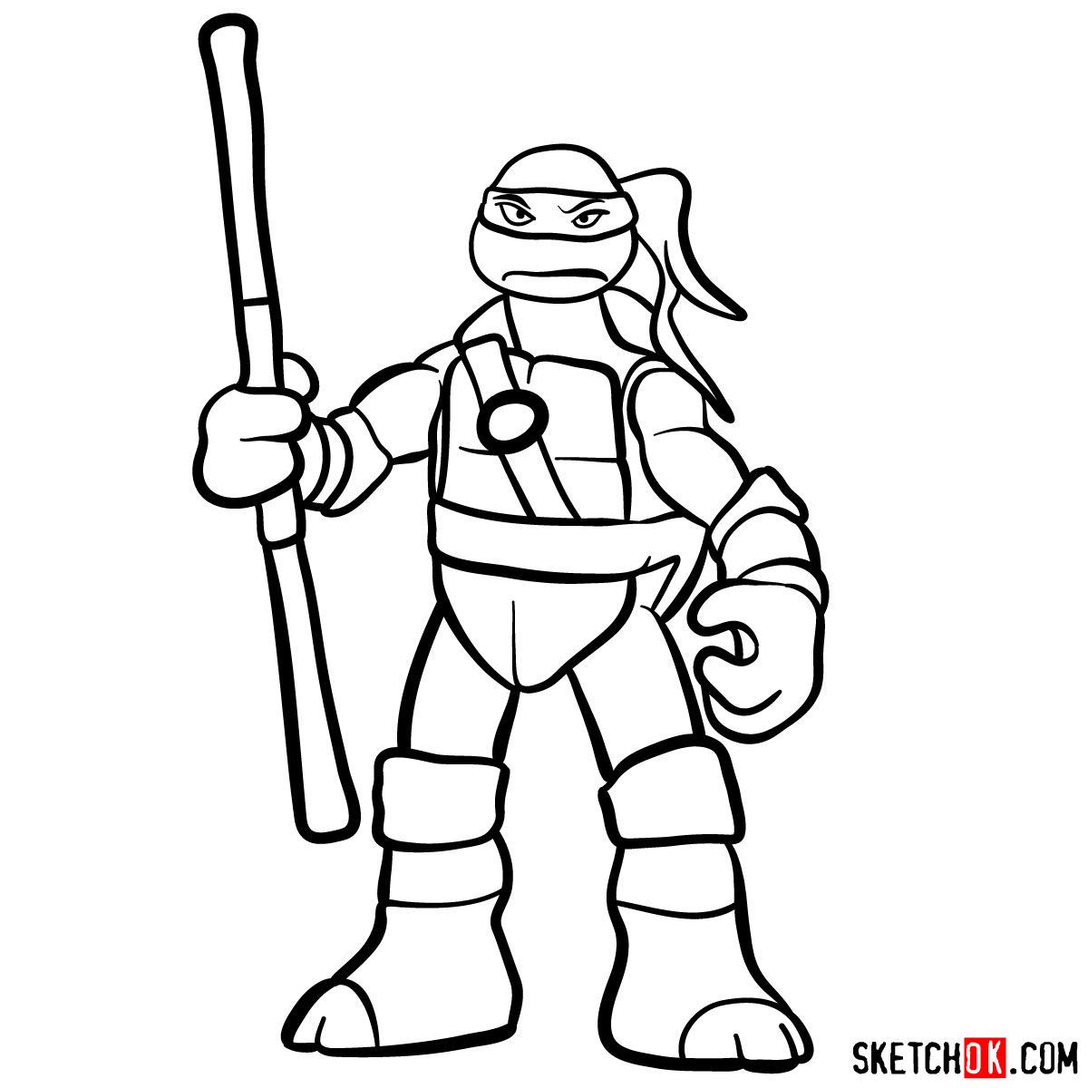 How to draw donatello ninja turtle toy tmnt