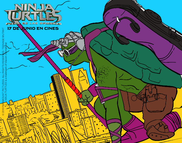 Colored page donatello ninja turtles painted by user not registered