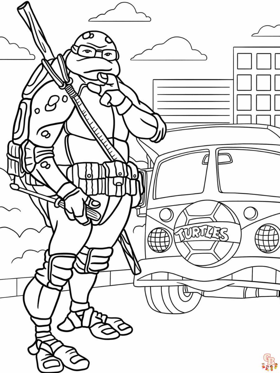 These ninja turtles coloring pages for kids