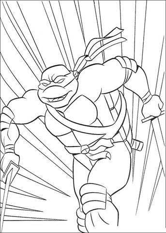 Leonardo runs for its enemy coloring page free printable coloring pages