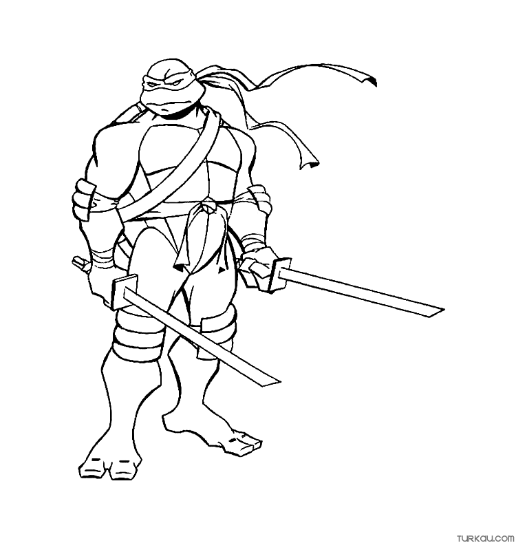 Ninja turtles cool leonardo coloring page