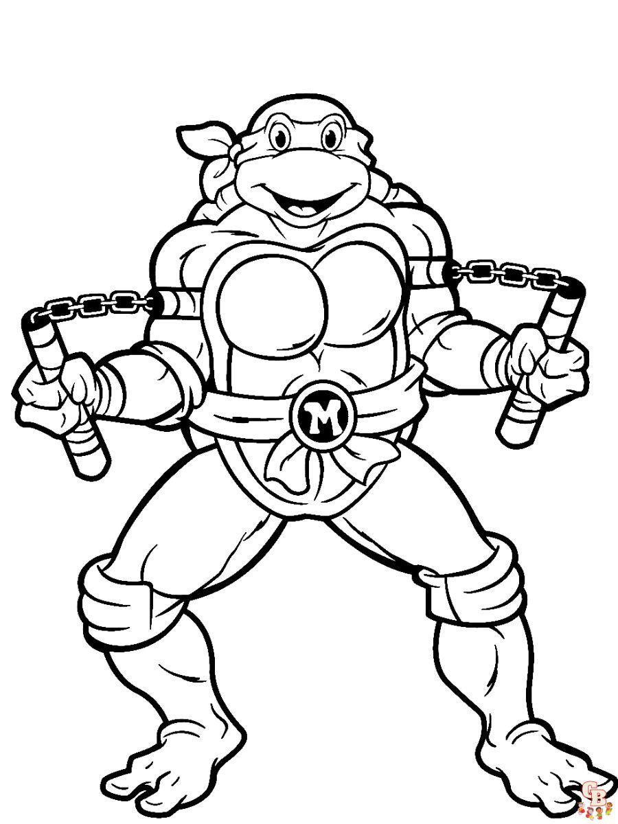 These ninja turtles coloring pages for kids