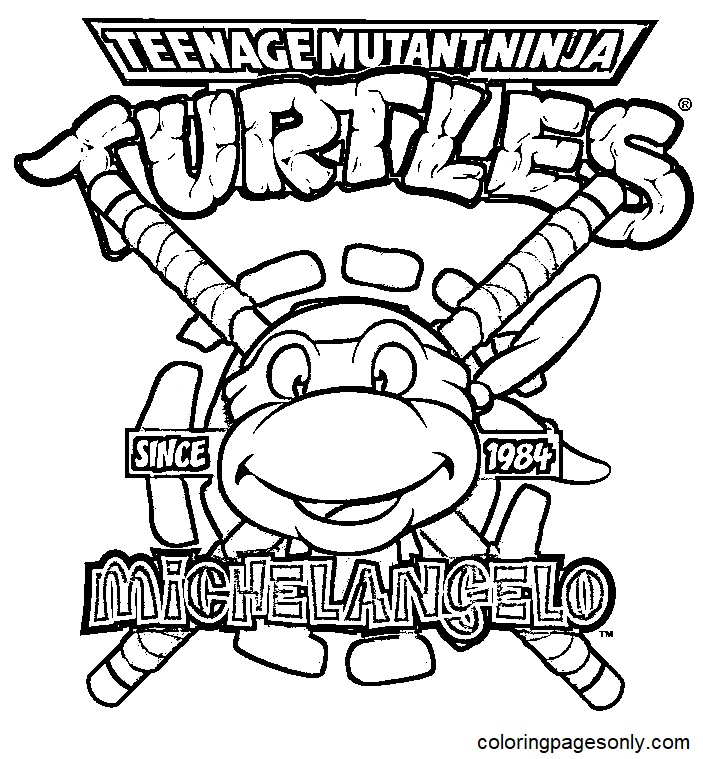 Michelangelo teenage mutant ninja turtles coloring page