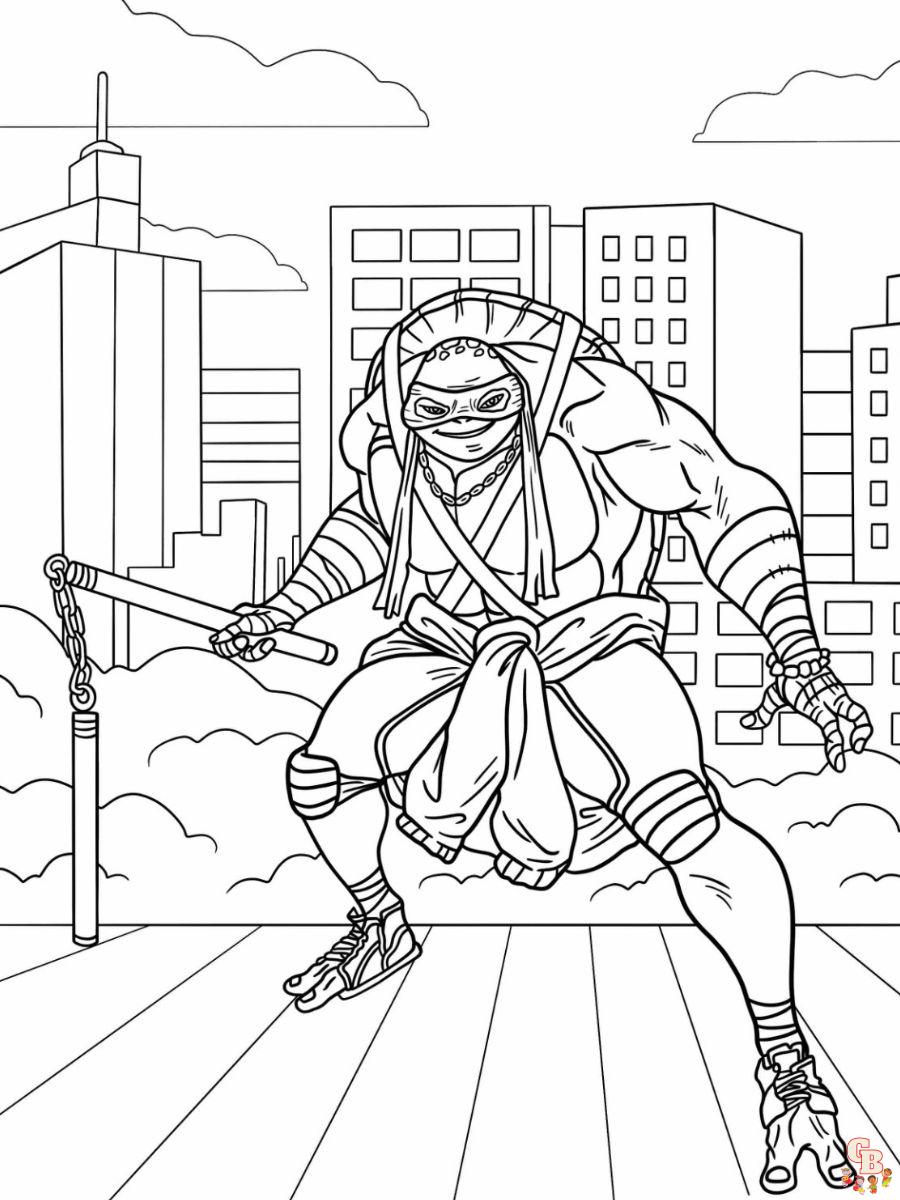 These ninja turtles coloring pages for kids