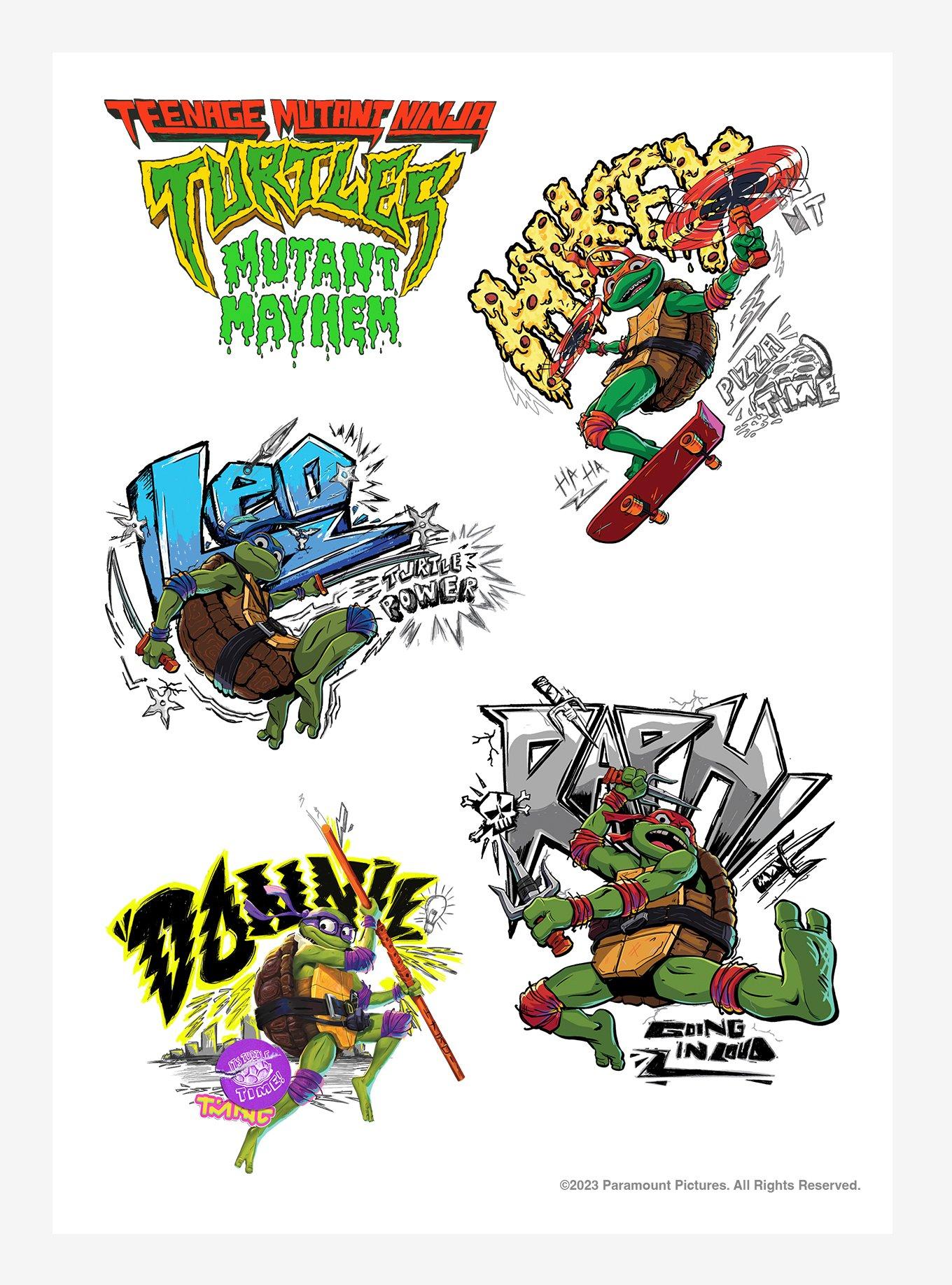 Teenage mutant ninja turtles mutant mayhem turtle power sticker sheet