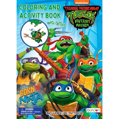 Teenage mutant ninja turtles mutant mayhem coloring book with tattoos