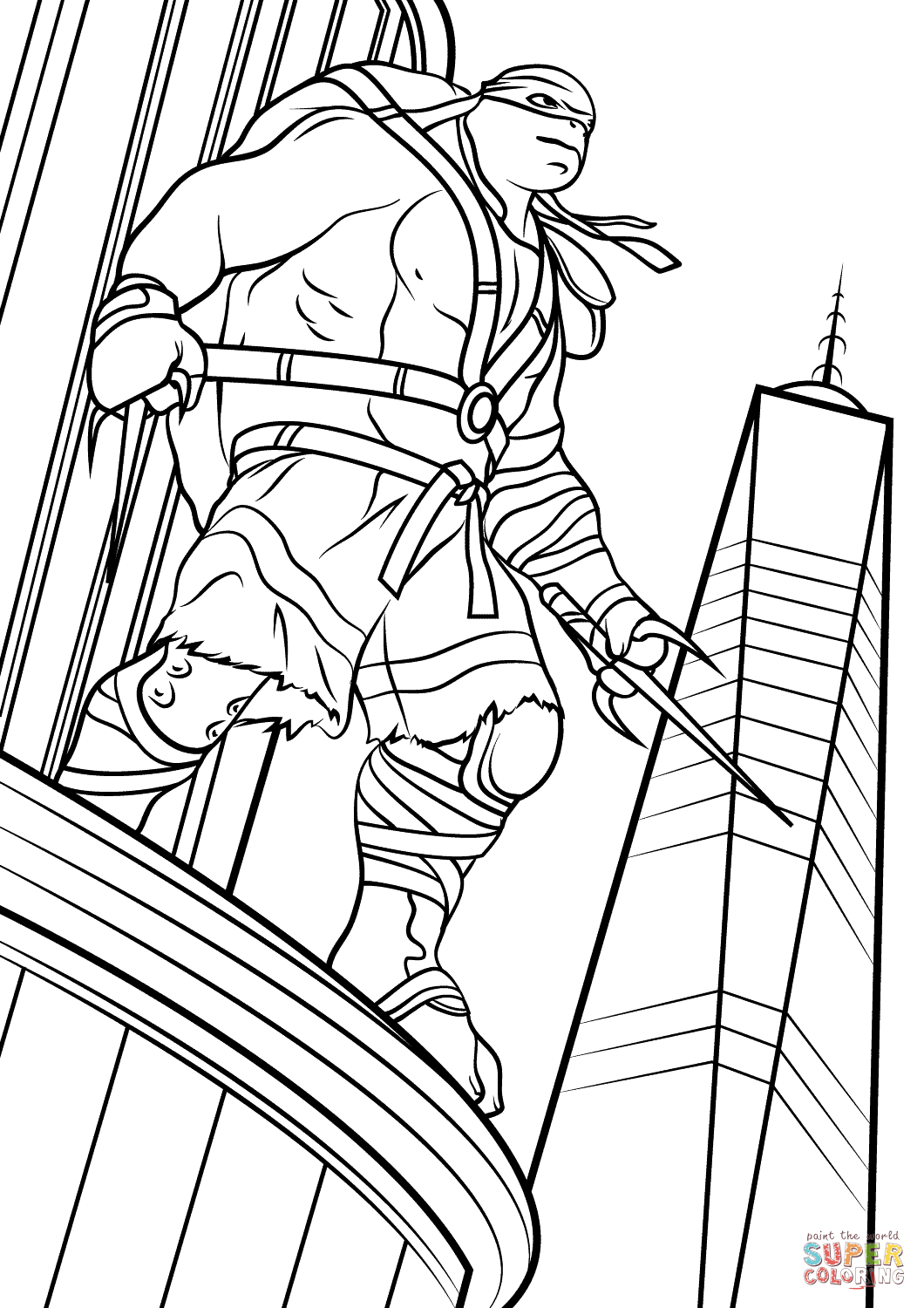 Raphael from teenage mutant ninja turtles out of the shadows coloring page free printable coloring pages