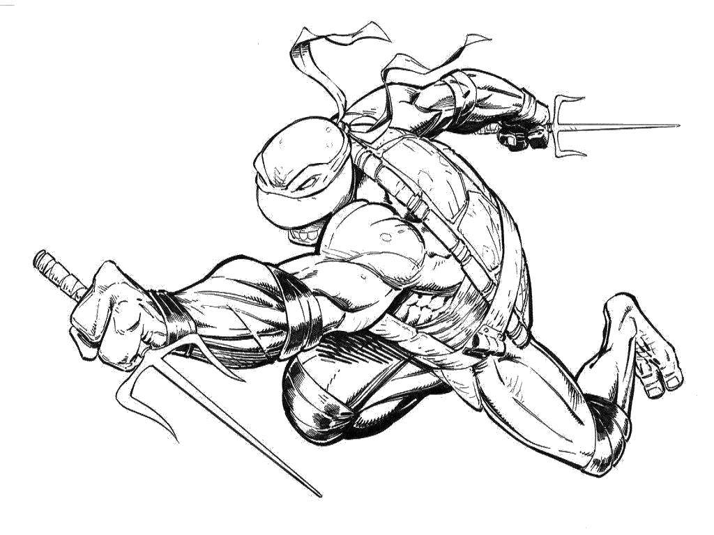 Online coloring pages coloring page sharp weapon raphael teenage mutant ninja turtles download print coloring page