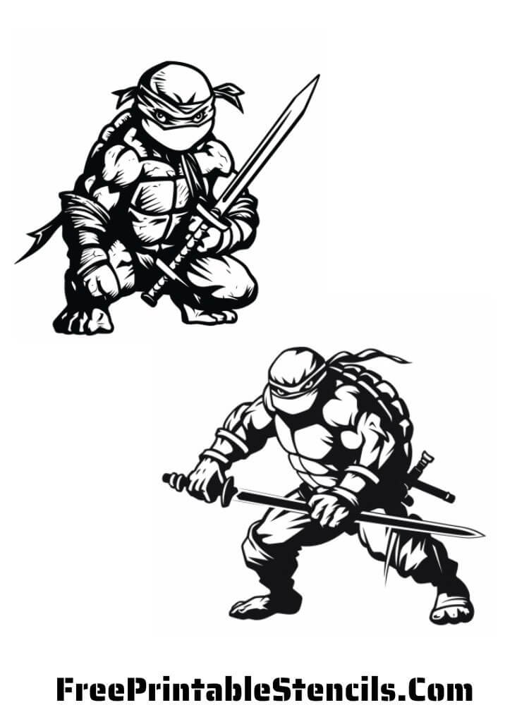 Free printable ninja turtles stencils and silhouettes