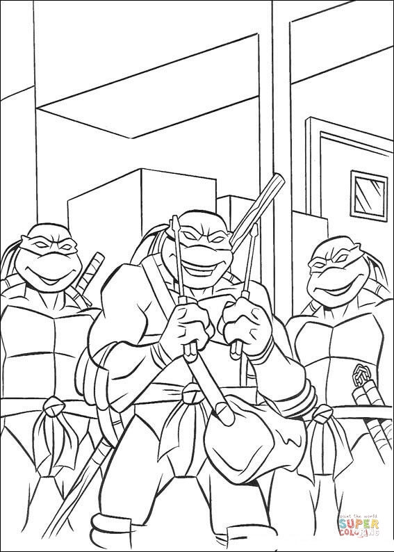 Teenage mutant ninja turtles coloring page free printable coloring pages