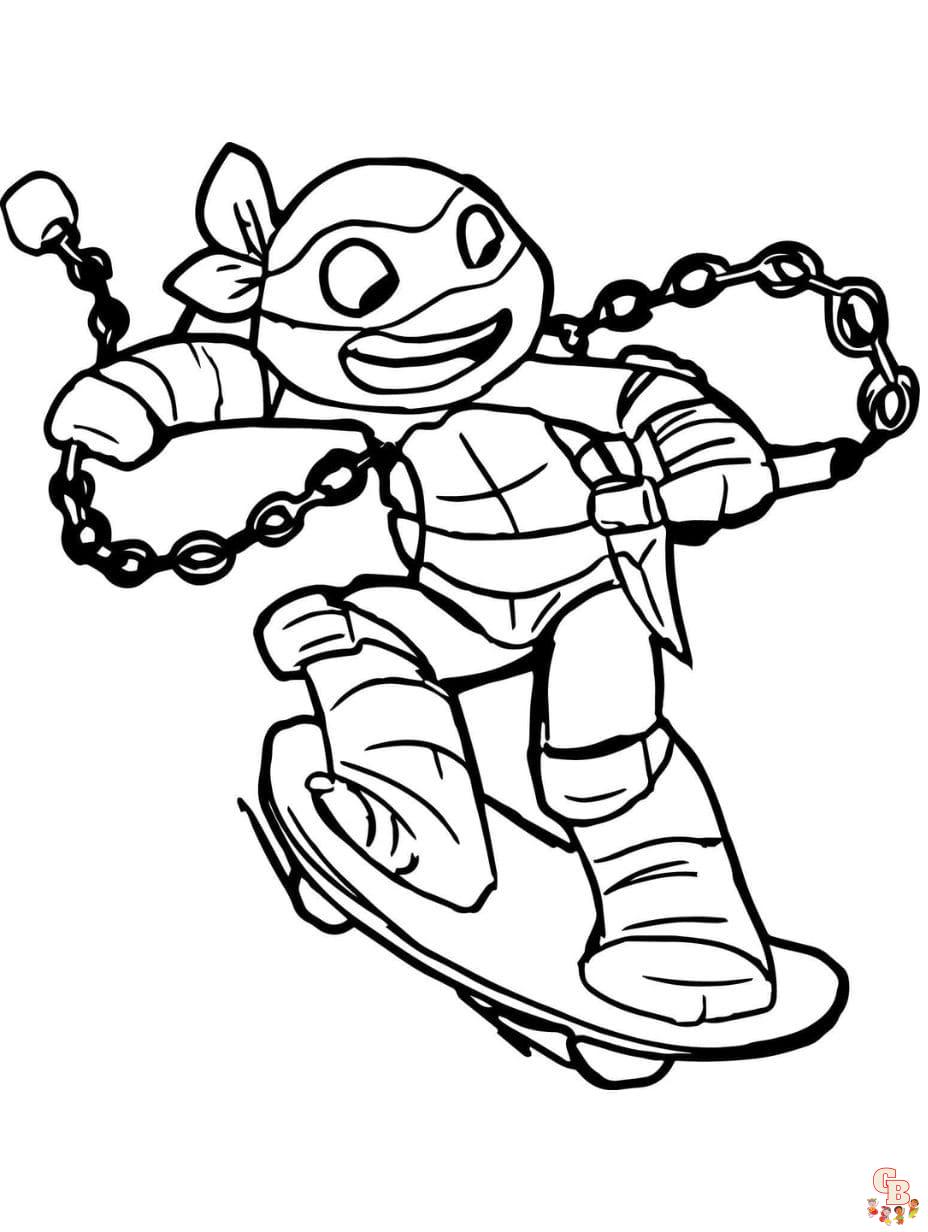 These ninja turtles coloring pages for kids