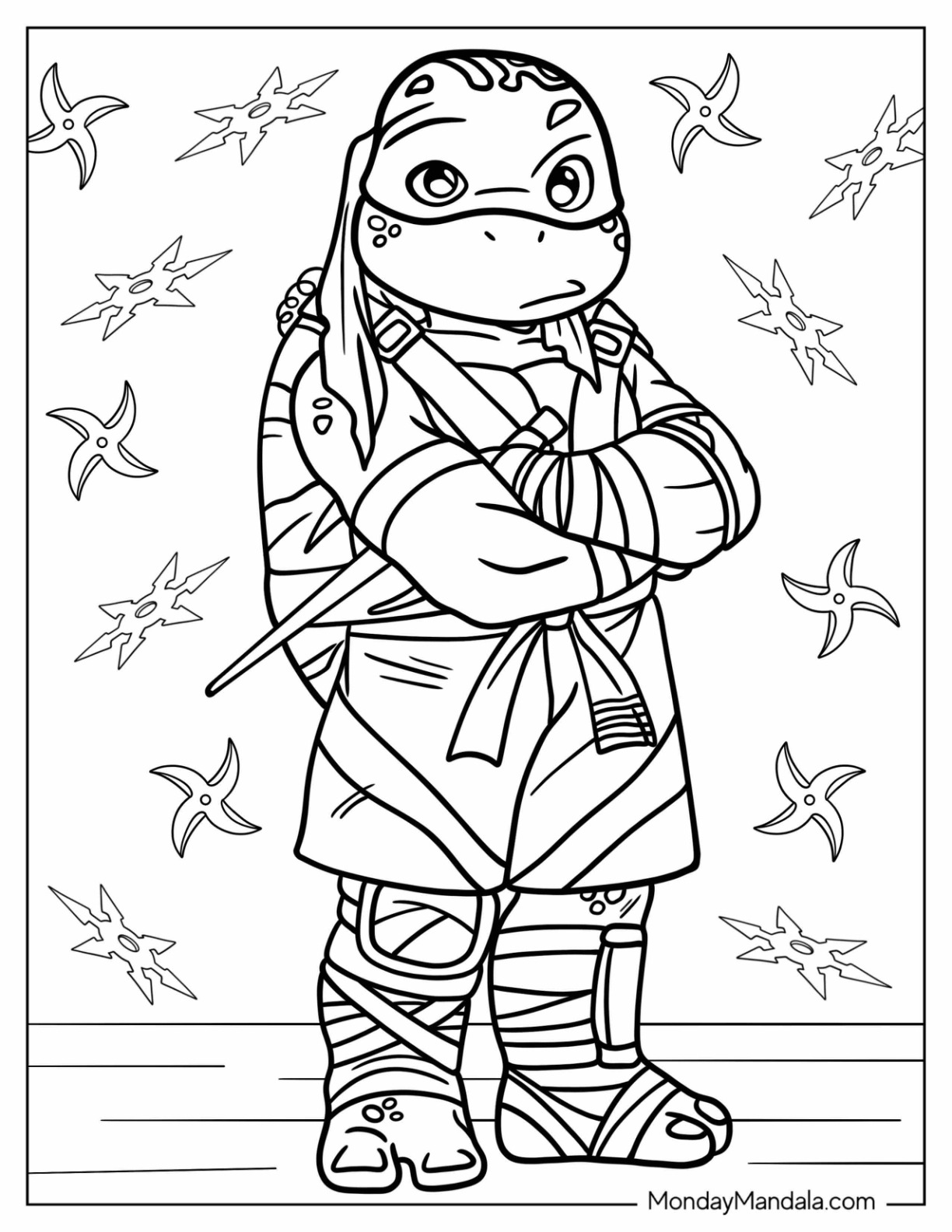 Ninja turtles coloring pages free pdf printables