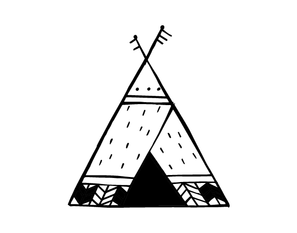 Indian tipi coloring page