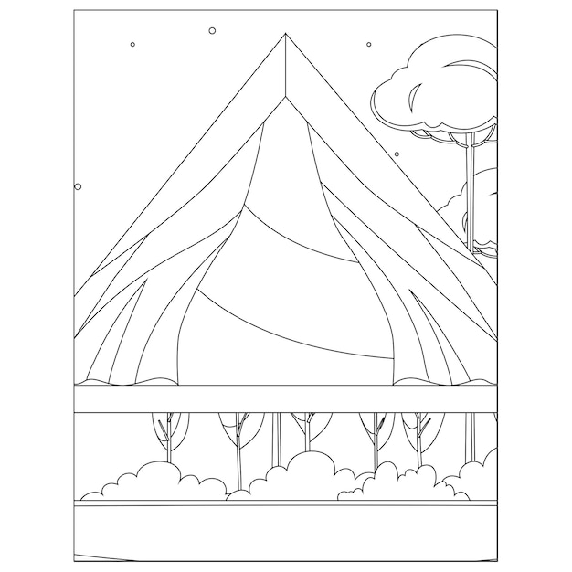 Premium vector printable camping coloring pages for kids