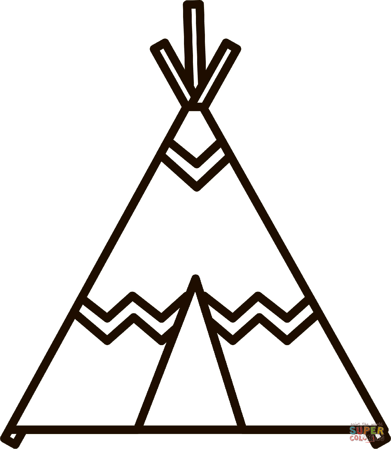 Teepee coloring page free printable coloring pages