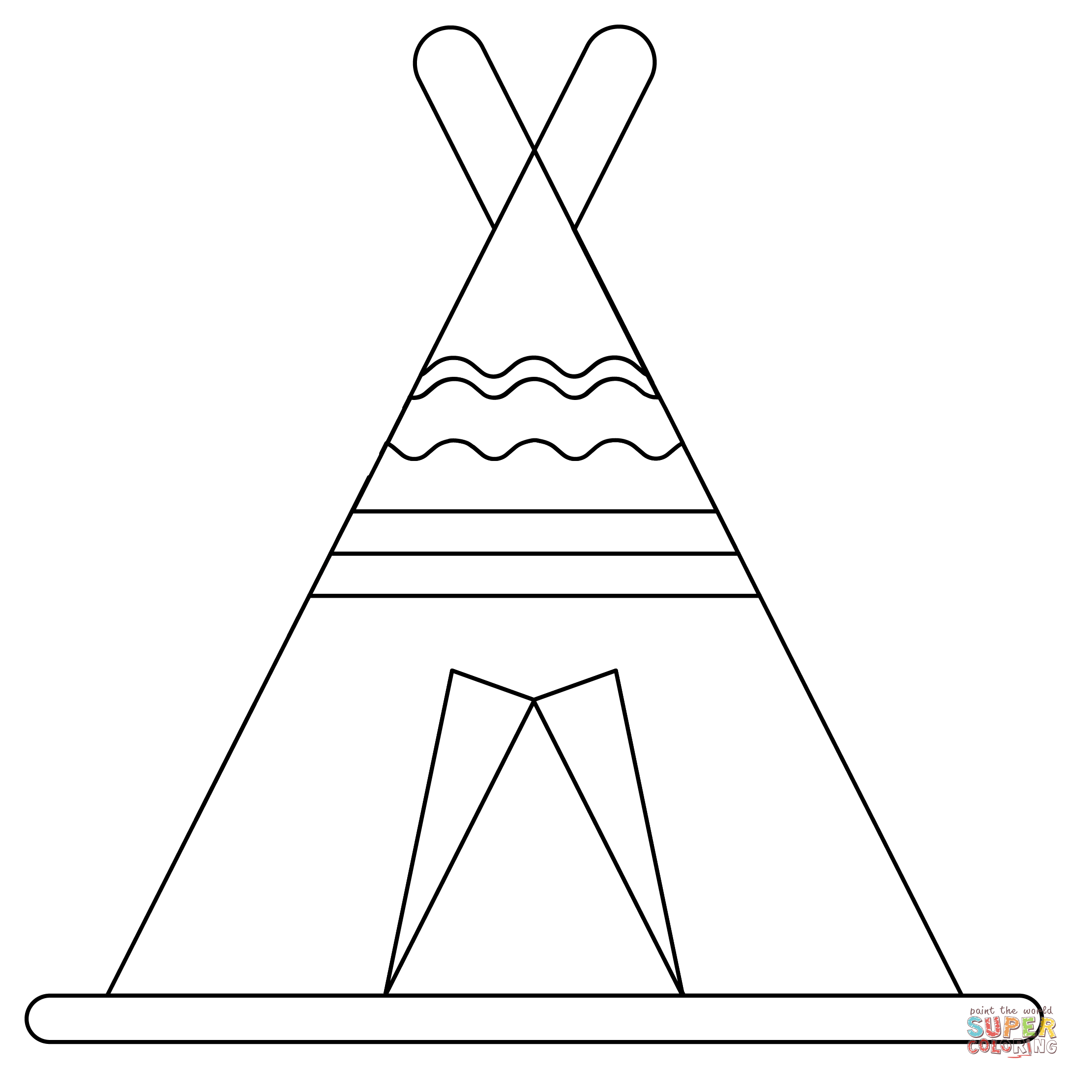 Teepee coloring page free printable coloring pages