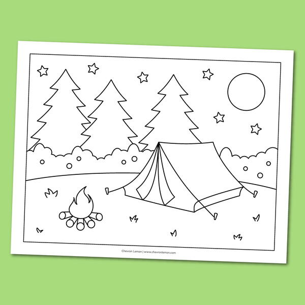 Free printable camping coloring page