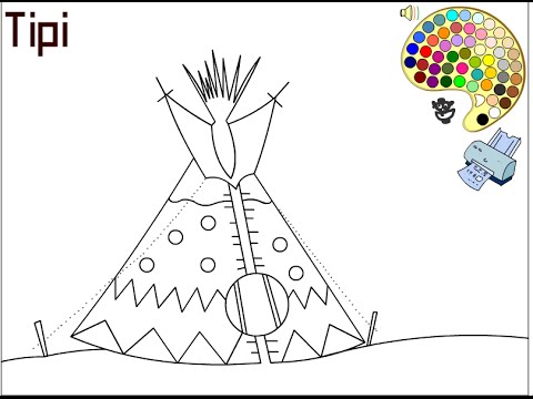 Teepee coloring pages for kids