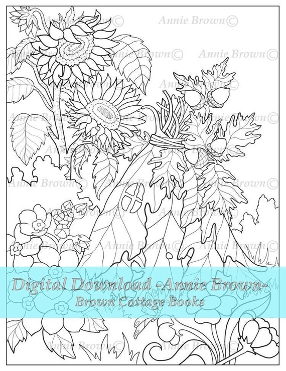 Coloring pages printable download fantasy art line art fairy home sunflower teepee by annie brown hand