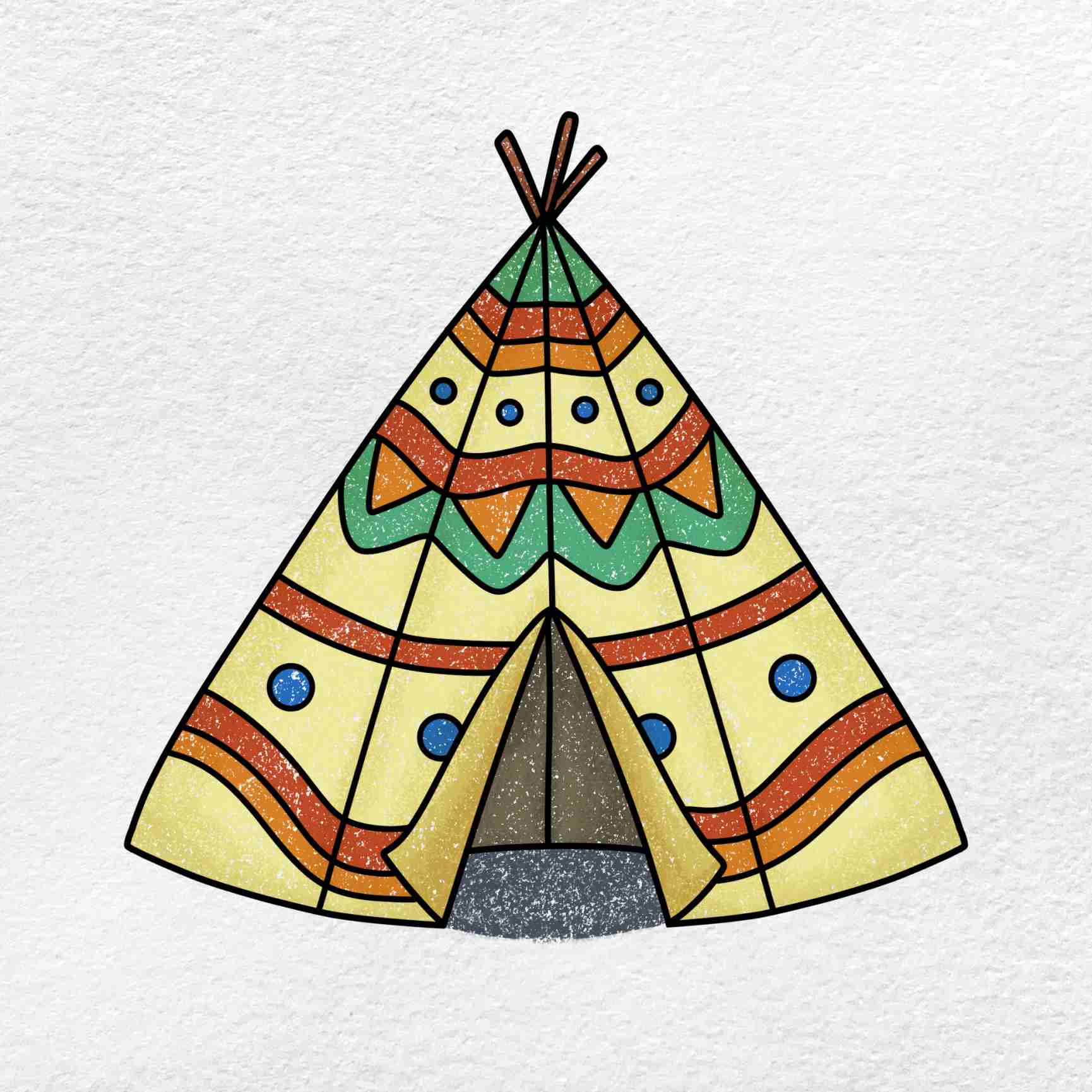 How to draw a teepee