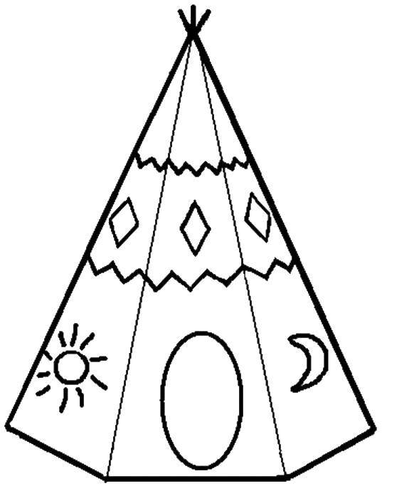 Online coloring pages indians coloring an indian wigwam the indians