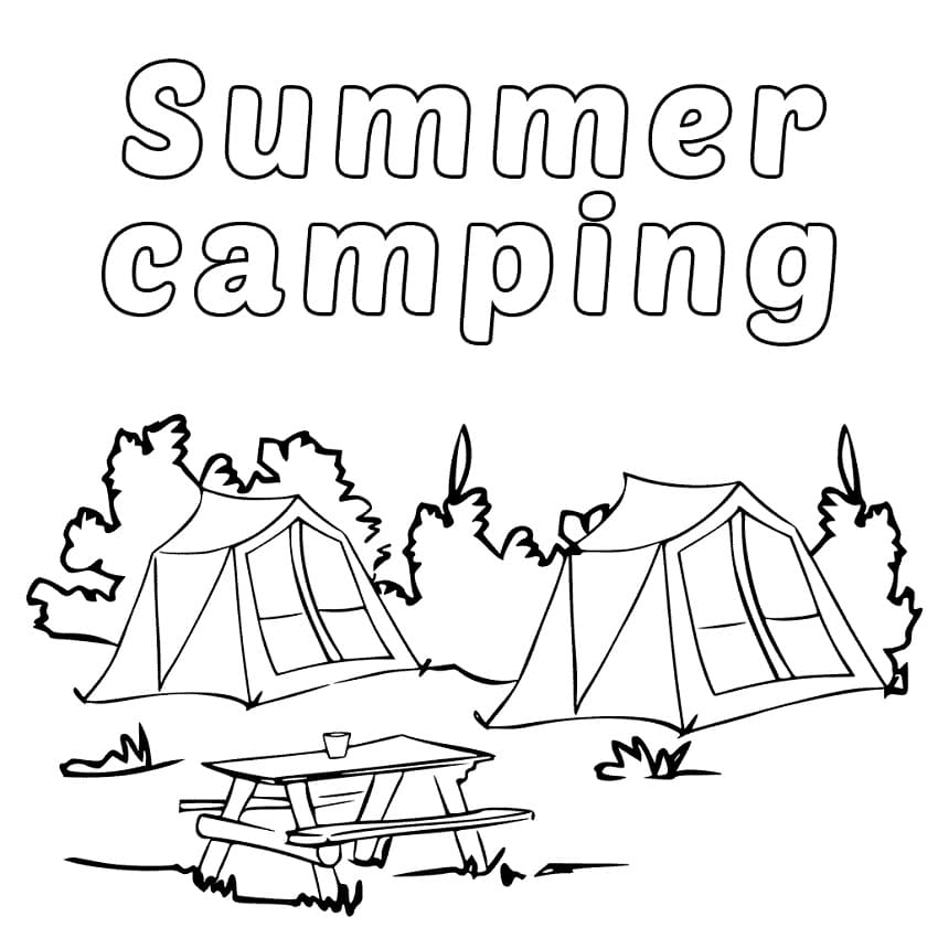 Camping coloring pages