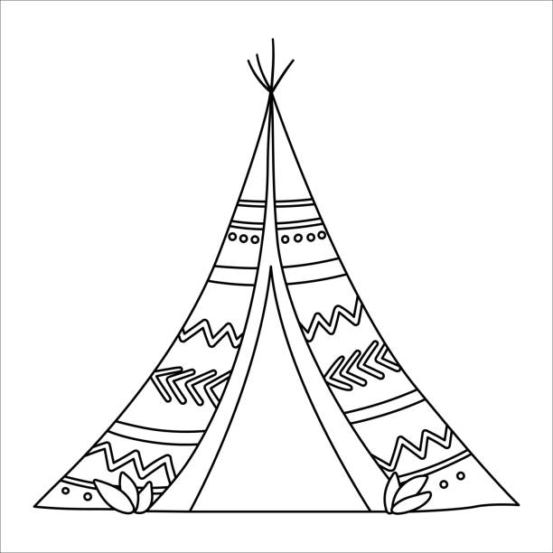 Clip art of tipis stock illustrations royalty