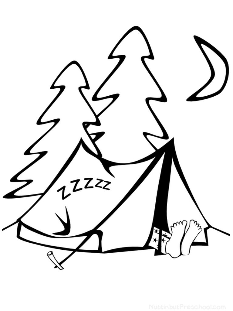 Camping coloring pages