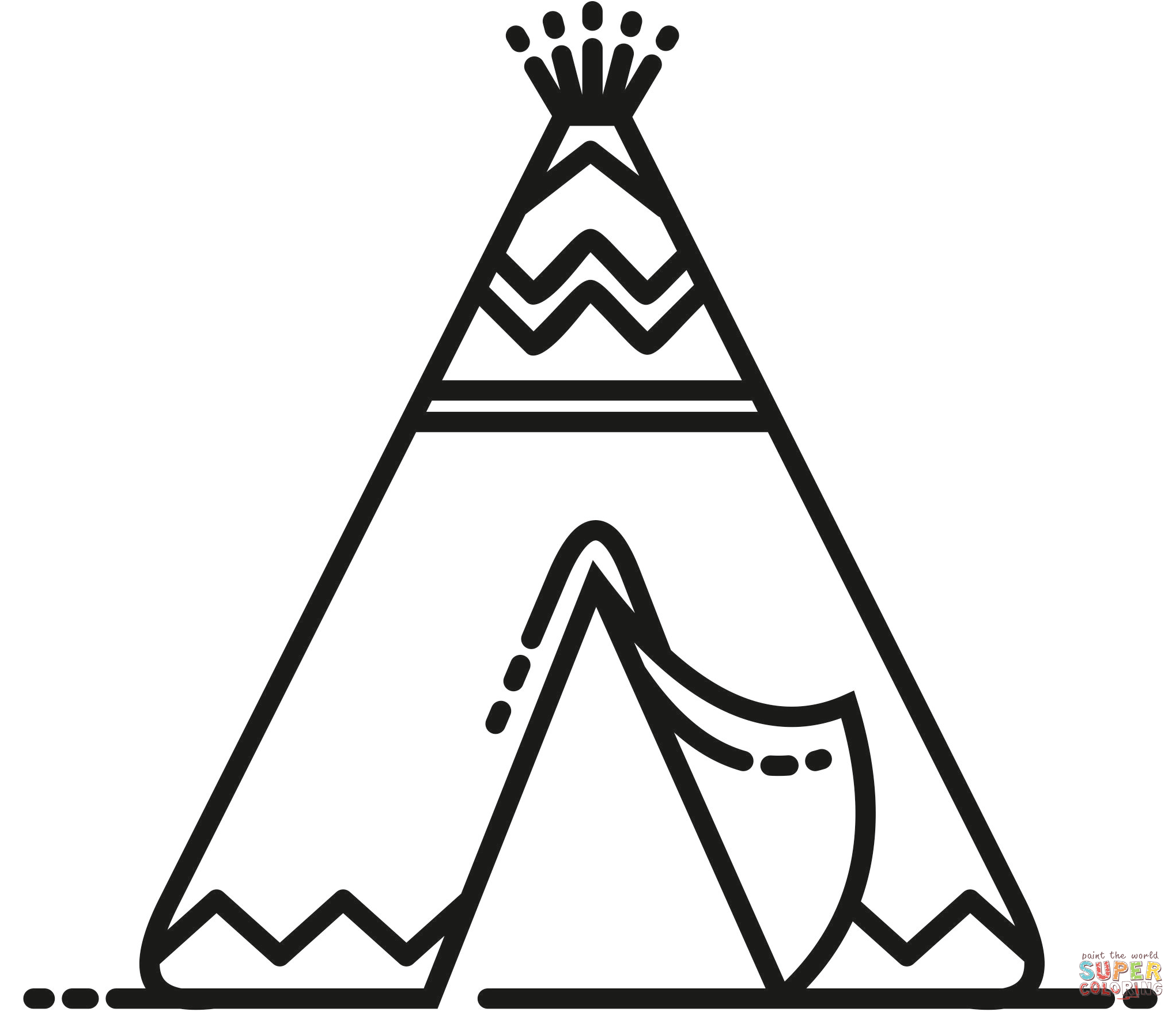 Teepee coloring page free printable coloring pages