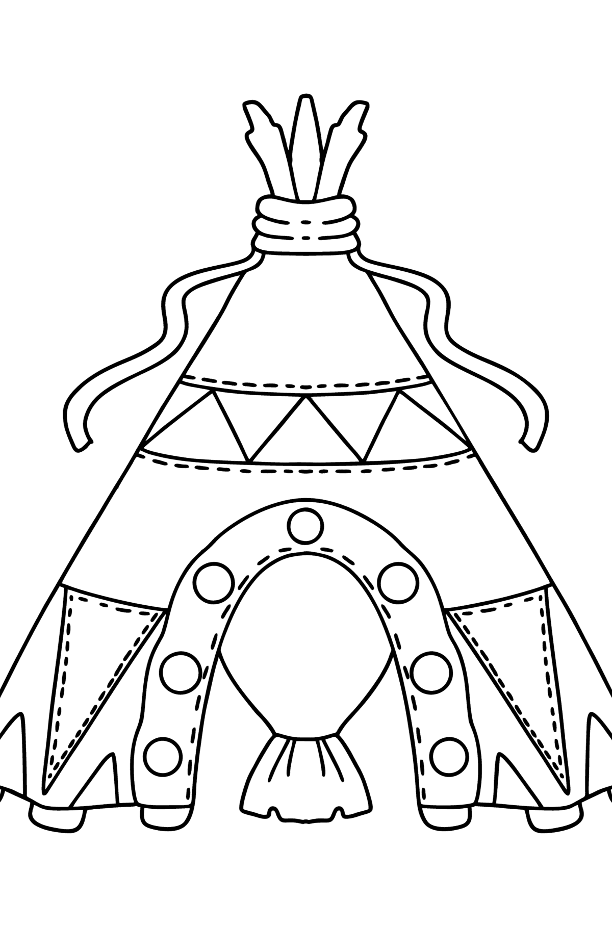 Tepee coloring page for kids â online and print for free