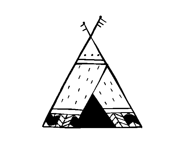 Indian tipi coloring page