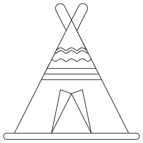 Teepee coloring page free printable coloring pages