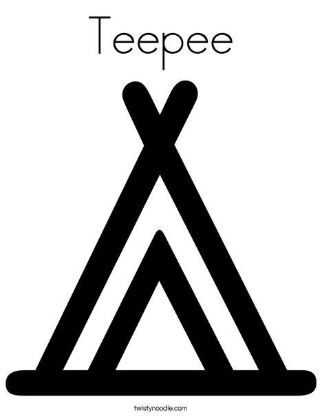 Teepee coloring page