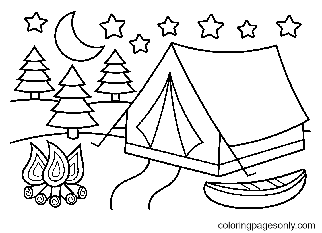 Camping coloring pages